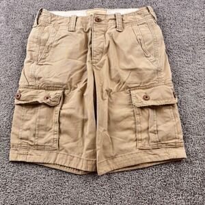 NEW Hollister Cargo Shorts Mens 30 Tan Khaki Heavy Cotton Twill Baggy Y2K